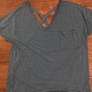 Heathered Blue Cross back Tee